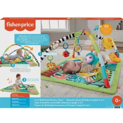 Fisher-Price Preescolar*Alfombra Gimnasio Sensorial Selva Tropical 3 En 1