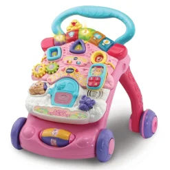 VTech Preescolar*Andador Andandin 2 En 1 Color Rosa, Correpasillos Con Panel De Actividades Extraible, Sistema Frenado, Plegable