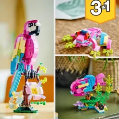 LEGO Puzzles Y Construcciones*Animales De Juguete Para Construir Loro Rosa Exotico Creator 3 En 1
