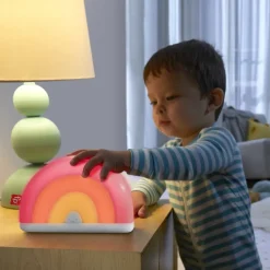 Fisher-Price Preescolar*Arcoiris Calmante Juguete Con Luces Calidas Y Sonidos Relajantes, Ayuda Para Conciliar El Sueno