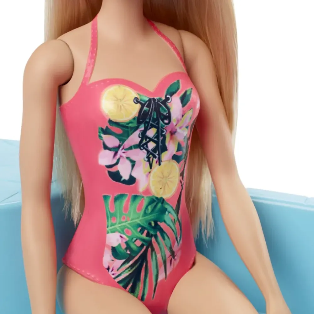 Barbie Munecas Y Peluches* Muneca Rubia De 30 Cm Con Piscina, Tobogan Y Accesorios