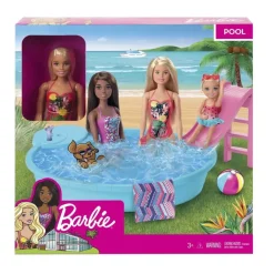 Barbie Munecas Y Peluches* Muneca Rubia De 30 Cm Con Piscina, Tobogan Y Accesorios