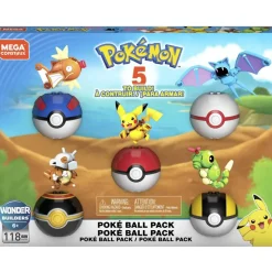 Mega Puzzles Y Construcciones*Bloques De Construccion Pokemon Pack Pokeballs