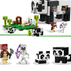 LEGO Puzzles Y Construcciones*Casa De Juguete Para Construir El Refugio-Panda Con Animales Y Mini Figuras Minecraft