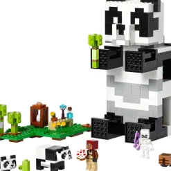 LEGO Puzzles Y Construcciones*Casa De Juguete Para Construir El Refugio-Panda Con Animales Y Mini Figuras Minecraft