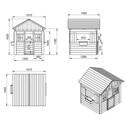 MASGAMES Casitas Y Parques*Casita Lollipop Azul Xl Madera
