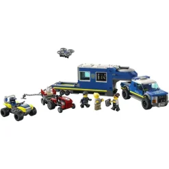 LEGO Puzzles Y Construcciones*Central Movil De Policia, Coches De Juguete Para Construir: Todoterreno Con Dron, Tractor Y Camion, City Police