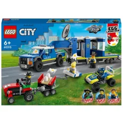 LEGO Puzzles Y Construcciones*Central Movil De Policia, Coches De Juguete Para Construir: Todoterreno Con Dron, Tractor Y Camion, City Police