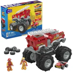 Hot Wheels Puzzles Y Construcciones*Conjunto De Construccion Del Monster Truck 5-Alarm De De Mega