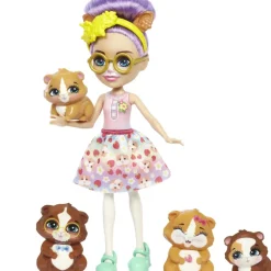 Enchantimals Munecas Y Peluches*Conjunto Glee Guinea Pig Con 4 Animales