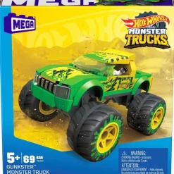 Hot Wheels Puzzles Y Construcciones*Conjuntos De Construccion Poderosos Monster Trucks De De Mega