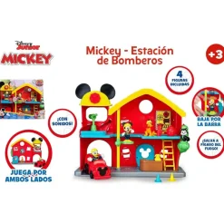 Famosa Preescolar*Estacion De Bomberos De Juguete Con Mickey Mouse, El Pato Donald, Figaro Y Pluto Disney