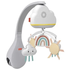 Fisher-Price Preescolar* Movil Lluvia De Arcoiris Para Cuna, Juguete Para Cuna Con Sonidos Relajantes Y Luces Para Bebe Recien Nacido