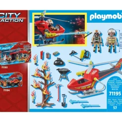 Playmobil Muñecos Articulados*Helicoptero De Bomberos City Action