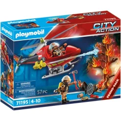 Playmobil Muñecos Articulados*Helicoptero De Bomberos City Action