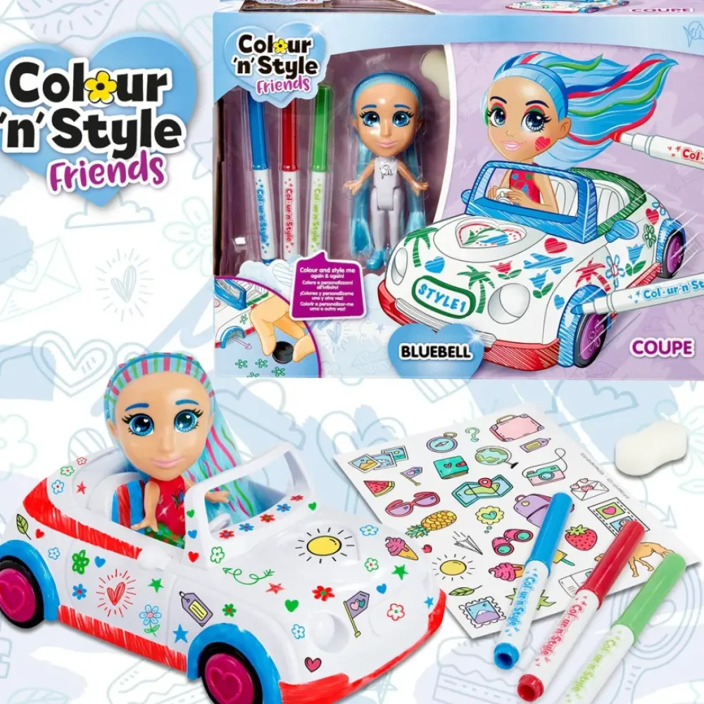 Goliath Games Juegos Educativos*Juego Creativo Colorea, Disena Y Personaliza Muneca Y Coche Colour 'N' Style Coupe