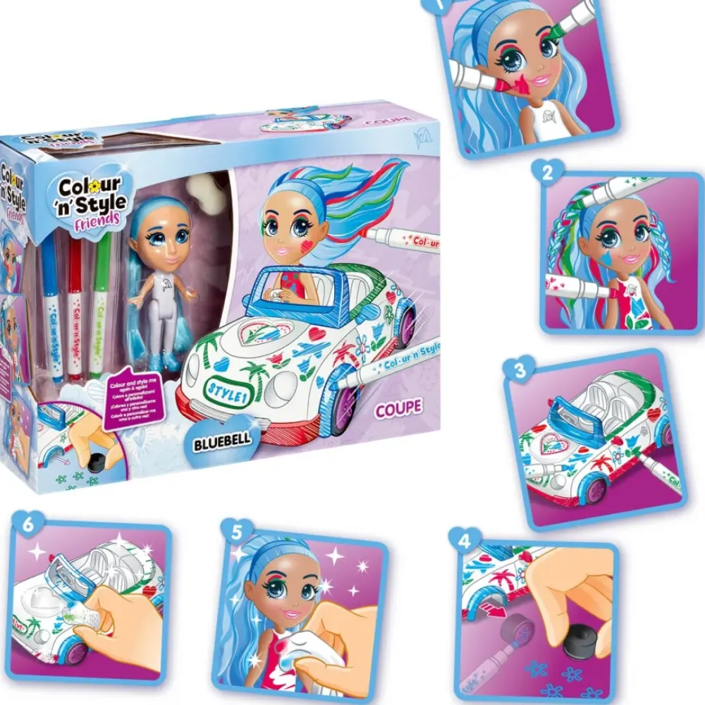 Goliath Games Juegos Educativos*Juego Creativo Colorea, Disena Y Personaliza Muneca Y Coche Colour 'N' Style Coupe