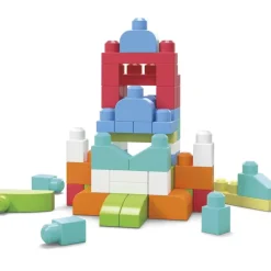 Mega Bloks Preescolar*Juego De Bloques Construccion De 60 Piezas Bolsa Ecologica Rosa Juguetes Bebes