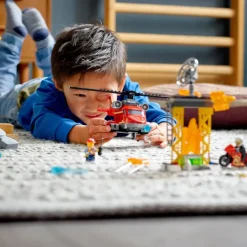 LEGO Puzzles Y Construcciones*Juego De Construccion Helicoptero De Rescate De Bomberos Con Llamas City Fire