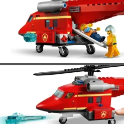 LEGO Puzzles Y Construcciones*Juego De Construccion Helicoptero De Rescate De Bomberos Con Llamas City Fire