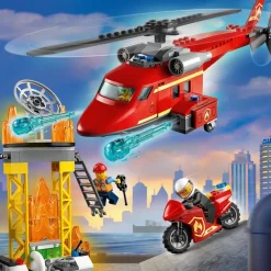 LEGO Puzzles Y Construcciones*Juego De Construccion Helicoptero De Rescate De Bomberos Con Llamas City Fire