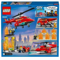 LEGO Puzzles Y Construcciones*Juego De Construccion Helicoptero De Rescate De Bomberos Con Llamas City Fire