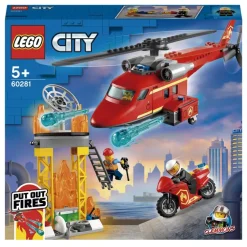 LEGO Puzzles Y Construcciones*Juego De Construccion Helicoptero De Rescate De Bomberos Con Llamas City Fire