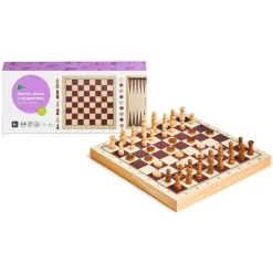 El Corte Inglés Juegos De Mesa*Juegos Estrategia De Madera Sostenible 3 En 1 Ajedrez, Damas Y Backgammon Con Tablero Plegable El Corte Ingles
