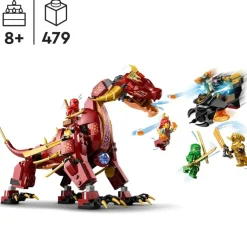 LEGO Puzzles Y Construcciones*Juguete De Construccion Dragon De Lava Transformable De Heatwave Dragons Rising Ninjago