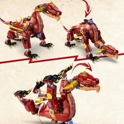 LEGO Puzzles Y Construcciones*Juguete De Construccion Dragon De Lava Transformable De Heatwave Dragons Rising Ninjago