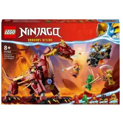 LEGO Puzzles Y Construcciones*Juguete De Construccion Dragon De Lava Transformable De Heatwave Dragons Rising Ninjago