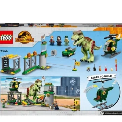 LEGO Puzzles Y Construcciones*Juguete De Construccion Fuga Del Dinosaurio T. Rex Con Helicoptero Jurassic World