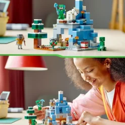 LEGO Puzzles Y Construcciones*Juguete De Construccion Los Picos De Hielo De Steve Con Cueva Y Espada De Diamante Minecraft