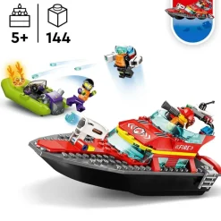 LEGO Puzzles Y Construcciones*Juguete De Construccion Lancha De Rescate De Bomberos Y Barco Zodiac Para La Banera City