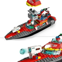 LEGO Puzzles Y Construcciones*Juguete De Construccion Lancha De Rescate De Bomberos Y Barco Zodiac Para La Banera City
