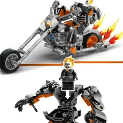 LEGO Puzzles Y Construcciones*Juguete De Construccion Meca Y Moto Del Motorista Fantasma Superheroe Marvel