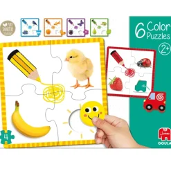 Goula Preescolar*Juguete De Madera Educativo 6 Puzzles De 4 Piezas Color Puzzle