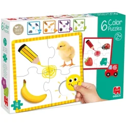 Goula Preescolar*Juguete De Madera Educativo 6 Puzzles De 4 Piezas Color Puzzle