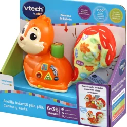 VTech Preescolar*Juguete Para Bebes Ardilla Infantil Pilla Pilla Camina Y Canta, Animal Interactivo Para Aprender A Gatear Baby