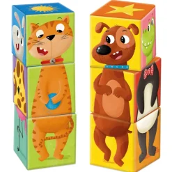 Goula Preescolar*Juguete Puzzle Cubico De 6 Cubos De Los Animales Match & Mix