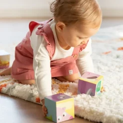 Goula Preescolar*Juguete Puzzle Cubico De 4 Cubos Ilustrados Con Animales De La Granja Cubic