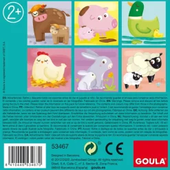 Goula Preescolar*Juguete Puzzle Cubico De 4 Cubos Ilustrados Con Animales De La Granja Cubic
