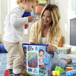 Mega Bloks Puzzles Y Construcciones*Juguetes Para Bebes Bolsa Clasica Con 60 Bloques De Construccion