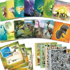 Dinos Art Juegos Educativos*Libro Creativo De Pegatianas Por Numeros Cuaderno Dinosaurios Dinosart