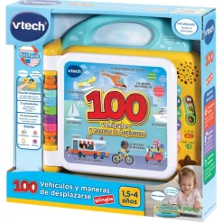 VTech Preescolar*Libro Educativo Mis Primeras 100 Palabras Bilingue Vehiculos Y Maneras De Desplazarse,Espanol-Ingles