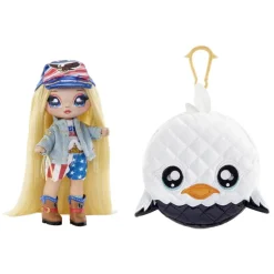 Na! Na! Na! Surprise Munecas Y Peluches*Muneca Con Bolso Pompon Set 2 En 1 Glam Series Erika Featherton (Aguila)