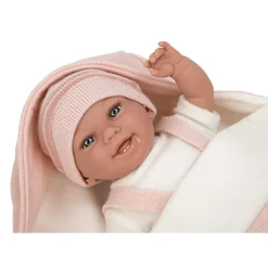 Muñecas Arias Munecas Y Peluches*Muneca Con Peso Elegance 35 Cm Babyto Rosa Con Manta