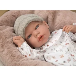 Muñecas Arias Munecas Y Peluches*Muneca Con Peso Elegance 40 Cm Andie Gris Con Cojin Lactancia