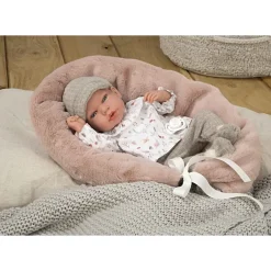 Muñecas Arias Munecas Y Peluches*Muneca Con Peso Elegance 40 Cm Andie Gris Con Cojin Lactancia