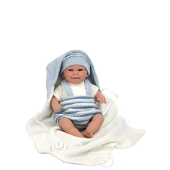 Muñecas Arias Munecas Y Peluches*Muneca Con Peso Elegance 35 Cm Babyto Azul Con Manta